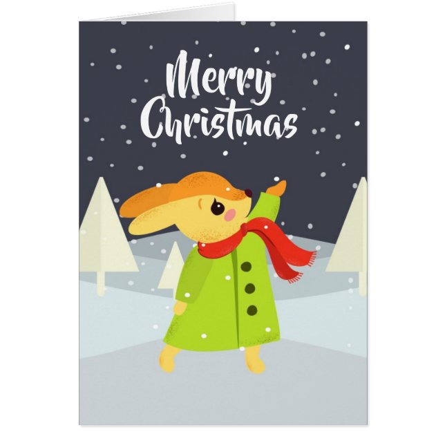 Flocon de neige à couver de lapin Noël mignonne (Devant)