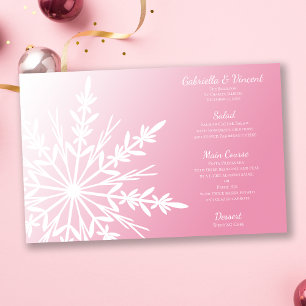 Flocon de neige blanc sur le menu de mariage d'hiv