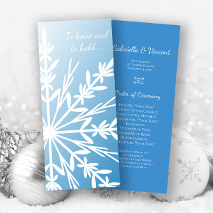 Flocon de neige blanc sur le programme de mariage