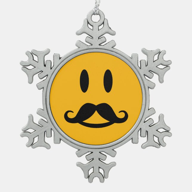 Flocon De Neige Bonne Mustache ornement personnalisé (Devant)
