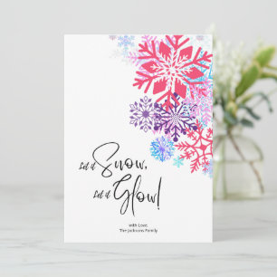 Flocon de neige coloré Noël Cheval Carte de vacanc