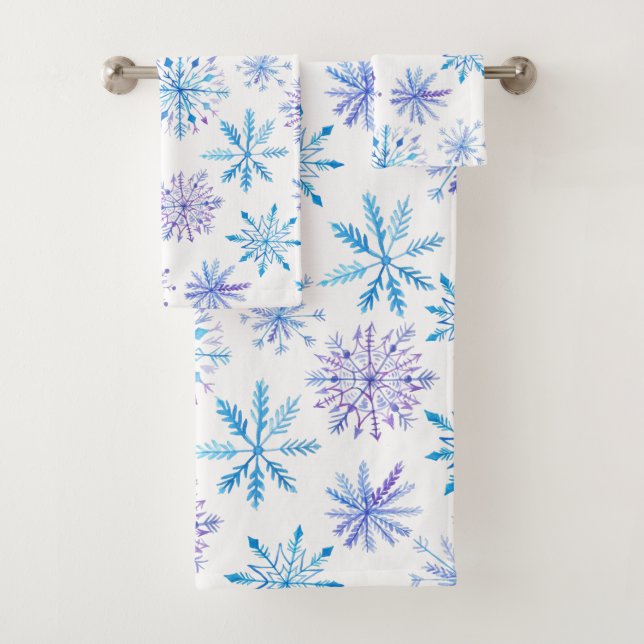 Flocon de neige couleur bleu & violet (En situation)