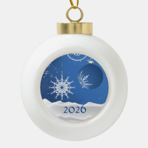 Flocon de neige de Noël Ornement en neige 2026 ou 