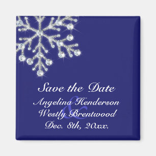 Flocon de neige d'hiver Enregistrer la date Magnet