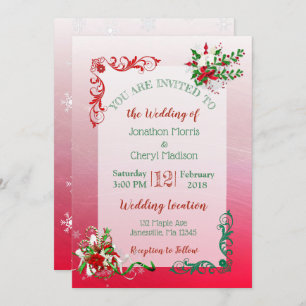 Flocon de neige d'hiver Noël Mariages Invitations