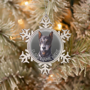 Flocon De Neige Doberman Ornement Personnalisé Décoration Chien