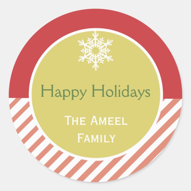 Flocon de neige et bande | Stickers Vacances rouge (Devant)