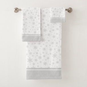 Flocon de neige gris clair moderne sur la serviett