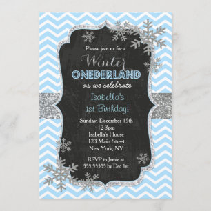 Flocon de neige Invitations de fête d'anniversaire
