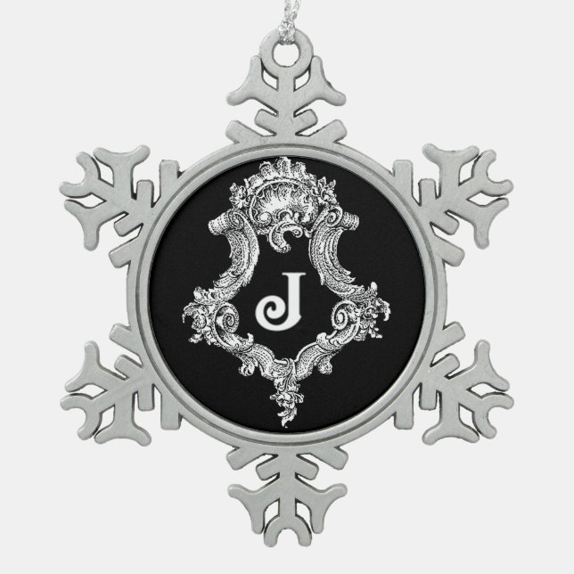 Flocon De Neige J Monogramme Ornement initial (Devant)