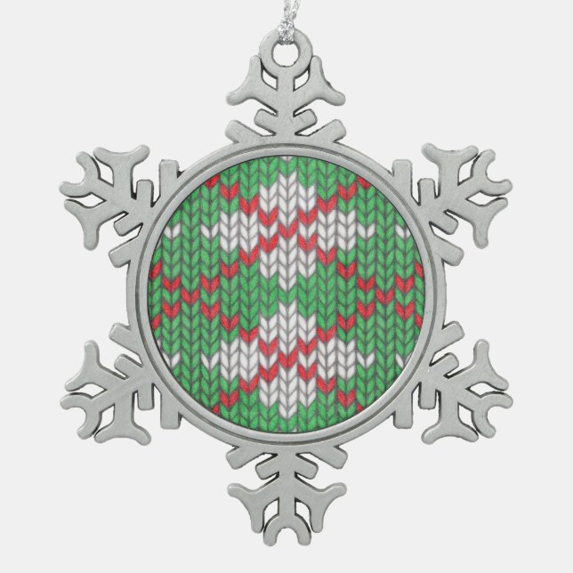 Flocon De Neige Jacquard XMAS KNIT Pewer Snowflake Ornement (Devant)