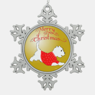 Flocon De Neige Joyeux Noël Westie Ornement