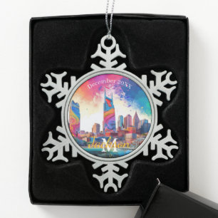 Flocon De Neige Nashville Snowflake Pewter Noël ornement