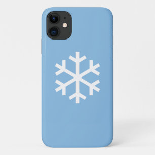 Flocon de neige Noël Blue iPhone 11 Coque