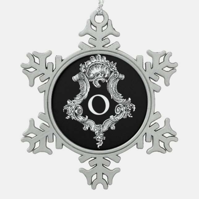 Flocon De Neige O Ornement initial du monogramme (Devant)