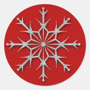 Flocon de neige rouge 6 - autocollant de vacances