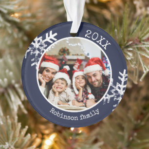 Flocon de neige rustique Navy Blue Photo Noël