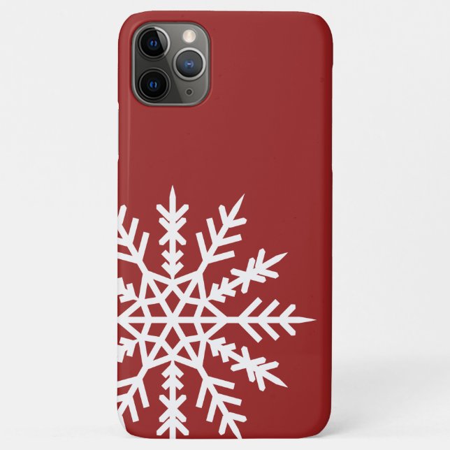 Flocon de neige sur coque iphone rouge (Dos)