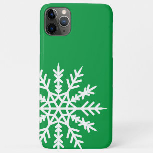 Flocon de neige sur le coque iphone vert