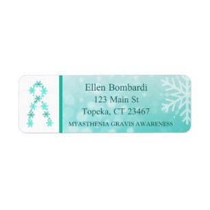 Flocon de neige turquoise et ruban de conscience