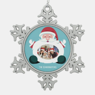 Flocon De Neige VOTRE photo & nom personnalisé Père Noël ornement