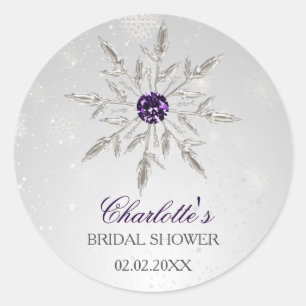 flocons d'argent violet autocollants de douche de 