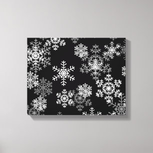 Flocons de neige Art-Noirs et blancs de toile de