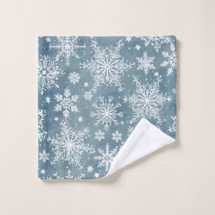 Flocons de Neige Bleus Aquarelle Hiver