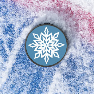 Flocons de Neige Bleus Classique Hiver Blanc