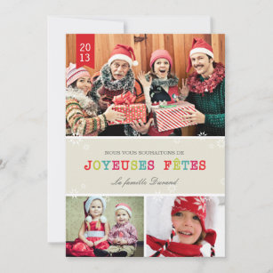 Flocons de Neige Brillants Carte de Noël Holiday Card