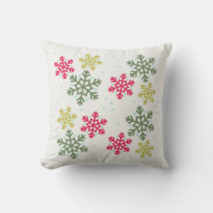 Flocons de neige colorés Coussin d'hiver