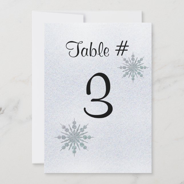 Flocons de Neige de Cristal Numéro de Table de Mar (Devant)