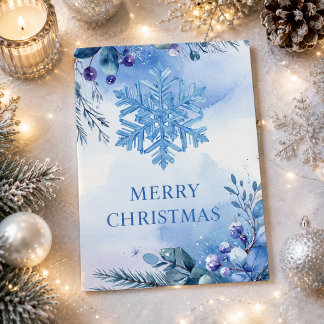 Flocons de neige de Noël Joyeux Noël Carte de vœux