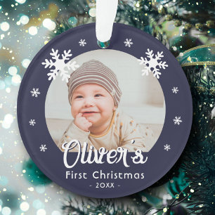 Flocons de neige de Noël pour bébé Photo Bleue