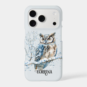Flocons de neige d'hiver Hibou bleu Noël Neige