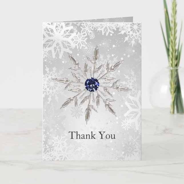 flocons de neige marine argent Merci de mariage d' (Devant)