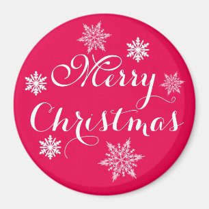 Flocons de Noël Rouge Magnet Joyeux Noël