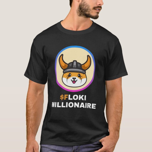 Floki Millionaire Floki Inu Token Coin Crypto Hodl T-Shirt (Front)