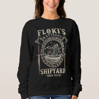Flokis Shipyard Kattegat Viking Ship And Sword Sweatshirt