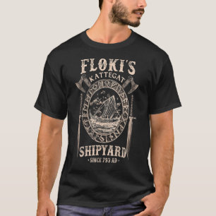 Flokis Shipyard Kattegat Viking Ship and Sword TSh T-Shirt