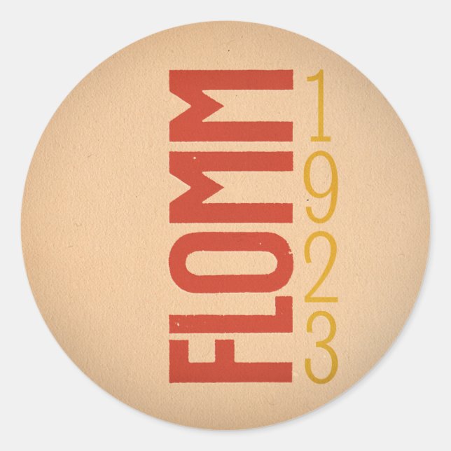 FLOMM 1923 CLASSIC ROUND STICKER (Front)