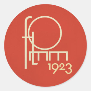 FLomm geotypograph 1923 Classic Round Sticker