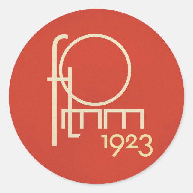 FLomm geotypograph 1923 Classic Round Sticker (Front)