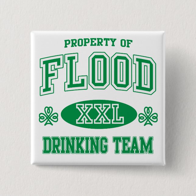 Flood Irish Drinking Team 2 Inch Square Button (Front)