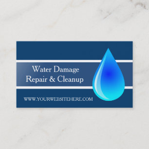 Flood Water Damage Service and Cleanup Business Card