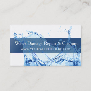 Flood Water Damage Service and Cleanup Business Card