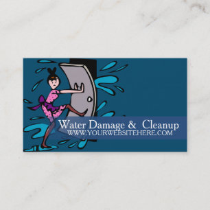 Flood Water Damage Service and Cleanup Business Card
