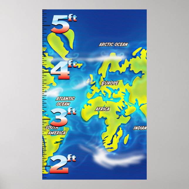 Flooded Earth Map  Growth Chart (Front)