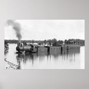 Flooded Train, 1904 Poster