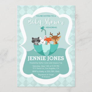 Flooded With Love Animal Baby Shower Invitation